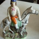 Staffordshire Figure   Horse And Jockey
